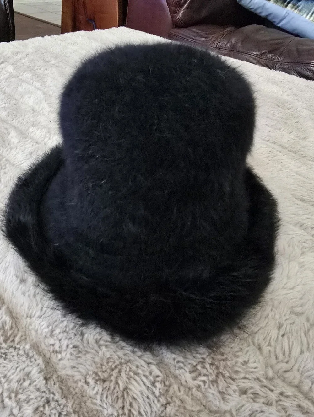 Black Angora Bucket Hat - Women Accessories 57 Cm